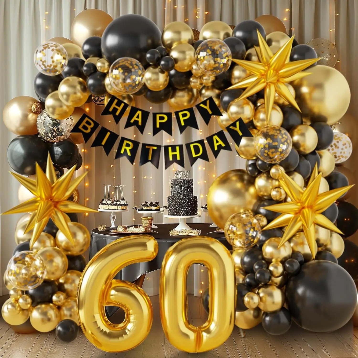 Party Banner Gold - Decorações para Aniversário de 40/50/60 Anos,