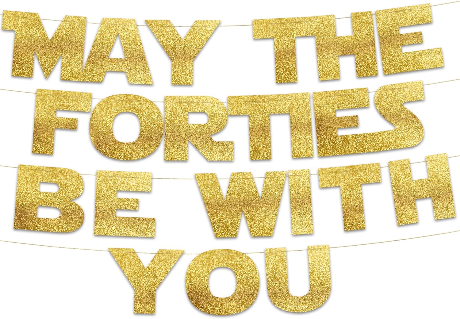 Party Banner Gold - Que as Forties Be With You