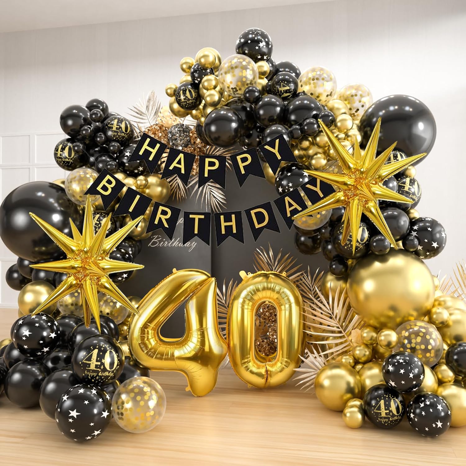 Party Banner Gold - Kit de Arco de Balões Preto