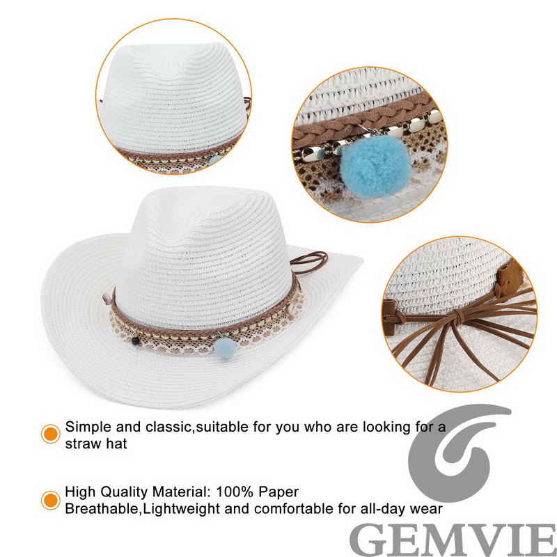 GEMVIE Chapéu de Palha Retrô d - Paper Straw Color avaliação e preço