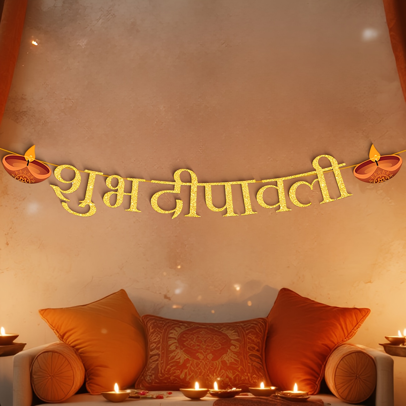 Diwali decorações de festa fel - Party Banner Gold avaliação e preço
