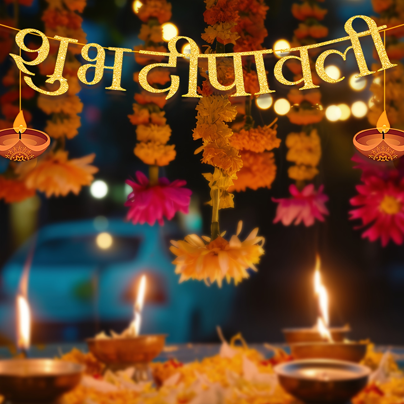 Diwali decorações de festa fel - Party Banner Gold avaliação e preço